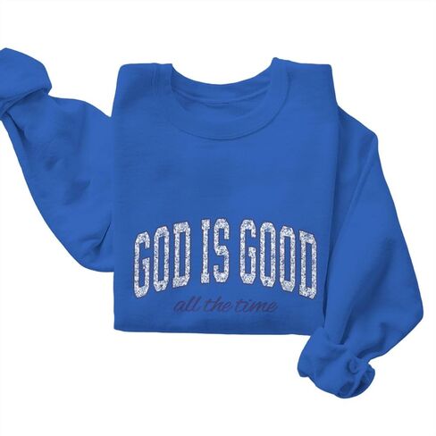 God Is Good All The Time Sweatshirt Christian Jesus Sweatshirts For Women Religious Bible Verse Pullovers Plus Size in Saudi Arabia