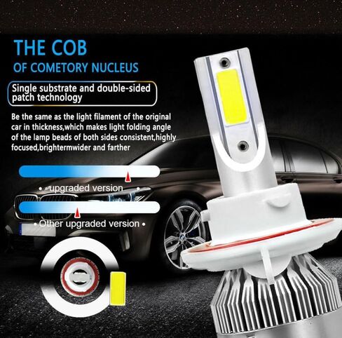 C6 LED Headlight Bulbs H13/9008, 3800 Lumens, 6500K, 36W with Cooling Fan, 2-Pack, car truck plug and play in Saudi Arabia