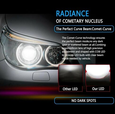 C6 LED Headlight Bulbs H13/9008, 3800 Lumens, 6500K, 36W with Cooling Fan, 2-Pack, car truck plug and play in Saudi Arabia