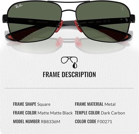 نظارات شمسية Ray-Ban RB8336M SCUDERIA FERRARI COLLECTION مربعة الشكل للرجال والنساء مع مجموعة نظارات RAYBAN الرسمية in Kuwait
