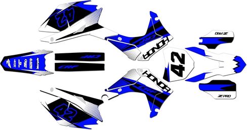مجموعة رسومات لسيارة Honda CRF 250R (2014-2017) TEAM Series Red 16 Mil - مجموعة ملصقات رسومات السباق المخصصة للدراجة الترابية، بدون بلاستيك in Saudi Arabia