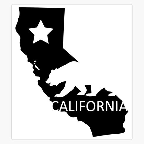 California State with Bear Window Water Bottle Bumper Sticker Decal 5" in Saudi Arabia