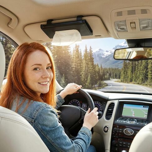 2 قطعة من حامل مناديل السيارة الأسود مع 20 عبوة مناديل قابلة لإعادة التعبئة من الشمس منديل من الجلد الصناعي للمقعد الخلفي من جلد البولي يوريثان لملحقات السيارات in Kuwait