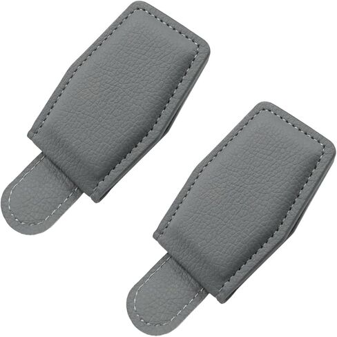2PCS Magnetic Sunglasses Holders for Car Sun Visor, Leather Eyeglasses Holder Cards and Ticket Clip, Car Visor Accessories for Car Truck SUV (Beige) in Saudi Arabia