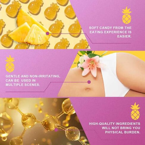 Her Juicy Feminine Probiotics Gummies for Women with Slippery Elm - Pineapple Flavor, pH Balance & Immune Health Support - Digestive & Feminine Support - Vegan Supplement, 60 C in Saudi Arabia