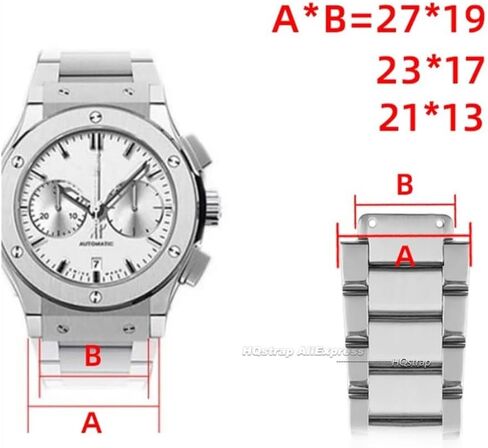 19mm×27mm Solid Stainless Steel Watch Band fit for Hublot Watch Strap Folding Butterfly Buckle Metal Watchbands Men Bracelet in Saudi Arabia