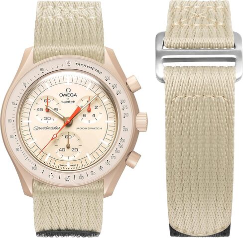 حزام لساعة Moonswatch، حزام نايلون عالمي 20 مم متوافق مع Omega x Swatch Speedmaster، حزام بديل لساعة Swatch Omega 20 مم للرجال والنساء in Kuwait