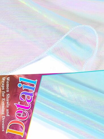 HEREAD Women Shawls and Wraps for Evening Dresses Light Purple Sparkly Bridal Sheer Scarf with Rhinestone Buckle in Kuwait