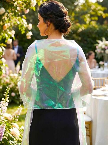 HEREAD Women Shawls and Wraps for Evening Dresses Light Purple Sparkly Bridal Sheer Scarf with Rhinestone Buckle in Kuwait