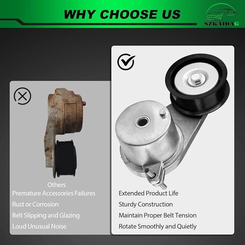 Belt Tensioner Assembly with Pulley for:-Nissan 350Z 2007-2009, 370Z 2009-2019, GT-R 2009-2018 3.5L 3.7L 3.8L for:-Infiniti EX35 FX35 G35 M35 M37 FX37 G37 Q50 Q60 Q70 Replace OE# 119551EA0A in Saudi Arabia