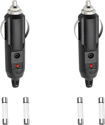 2PCS Cigarette Lighter Male Plug, 12/24V Aux Socket Cigar Plug Connector with 15A 20A Fuse, Automotive Cigarette Lighter Socket Connector Replacement with Diode Indicator in Saudi Arabia