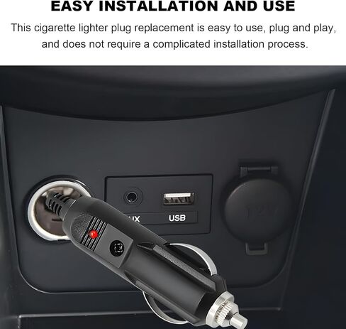 2PCS Cigarette Lighter Male Plug, 12/24V Aux Socket Cigar Plug Connector with 15A 20A Fuse, Automotive Cigarette Lighter Socket Connector Replacement with Diode Indicator in Saudi Arabia