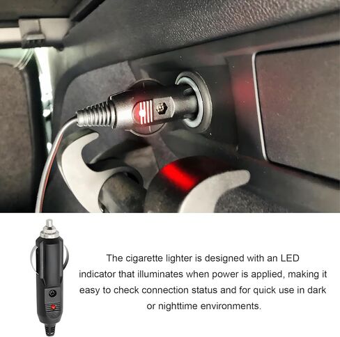 2PCS Cigarette Lighter Male Plug, 12/24V Aux Socket Cigar Plug Connector with 15A 20A Fuse, Automotive Cigarette Lighter Socket Connector Replacement with Diode Indicator in Saudi Arabia