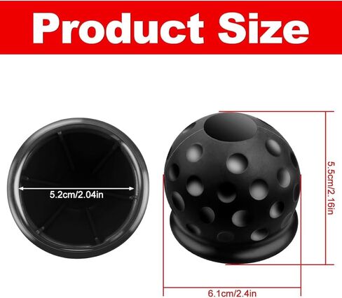 Trailer Ball Head Cover - Soft Rubber Protection for 50mm Hitch Balls, Abrasion-Resistant, Dust-Proof & Stylish - Black (1 Piece) in Kuwait