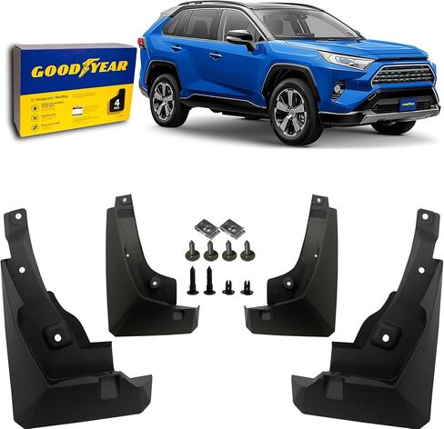 أغطية طين Goodyear لسيارة Toyota RAV4 2019-2025، زوج، بلاستيك حراري عالي التحمل، مقاس مخصص، سهل التركيب، متانة الطريق/الطقس، ملحقات السيارة - GY004737 in Kuwait