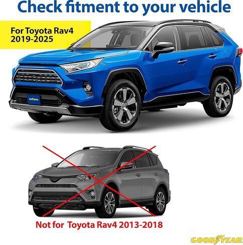 أغطية طين Goodyear لسيارة Toyota RAV4 2019-2025، زوج، بلاستيك حراري عالي التحمل، مقاس مخصص، سهل التركيب، متانة الطريق/الطقس، ملحقات السيارة - GY004737 in Kuwait