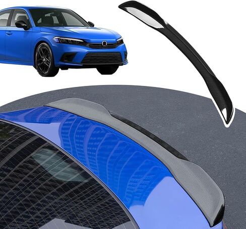 Glossy Black Rear Spoiler Wing Precision-Fit for 2022-2025 Honda Civic Sedan No-Drill Installation Durable ABS Sporty Aerodynamic Trunk Lip Spoiler (Sedan, Carbon Fiber) in Kuwait