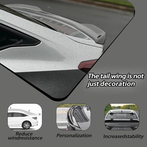 Glossy Black Rear Spoiler Wing Precision-Fit for 2022-2025 Honda Civic Sedan No-Drill Installation Durable ABS Sporty Aerodynamic Trunk Lip Spoiler (Sedan, Carbon Fiber) in Kuwait
