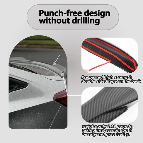 Glossy Black Rear Spoiler Wing Precision-Fit for 2022-2025 Honda Civic Sedan No-Drill Installation Durable ABS Sporty Aerodynamic Trunk Lip Spoiler (Sedan, Carbon Fiber) in Kuwait