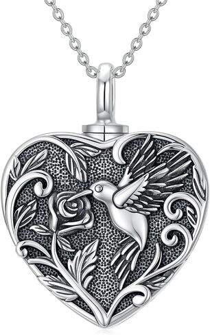 Tree of Life Urn Necklace for Ashes, S925 Sterling Silver Cross Crucifix Heart Pendant Cremation Jewelry with Funnel Filler Memorial Keepsake Gifts for Women Men in Saudi Arabia