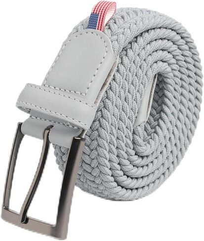 Golf Belts for Men - Classic Braided Belt for Jeans, Pants and Slacks, Gifts for Him (Grey) in Saudi Arabia
