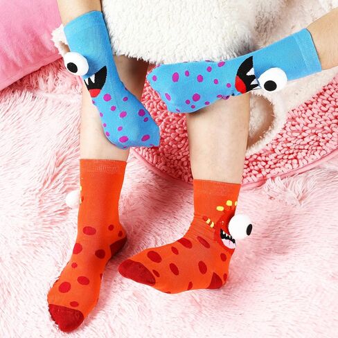 Ramede 2 Pairs Funny Christmas Socks Crazy Silly Socks for Women Men 3D Eyes Sock Novelty Gag Stocking Gifts for Birthday in Saudi Arabia