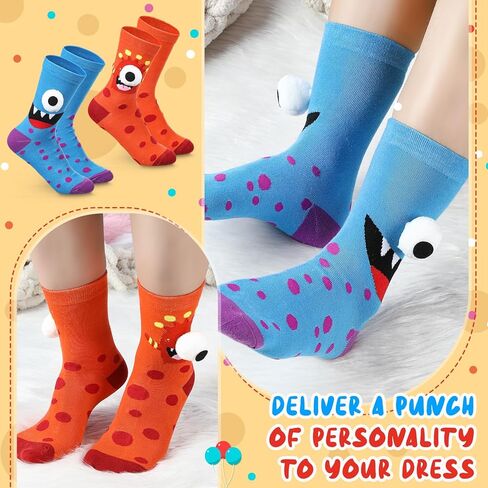 Ramede 2 Pairs Funny Christmas Socks Crazy Silly Socks for Women Men 3D Eyes Sock Novelty Gag Stocking Gifts for Birthday in Saudi Arabia