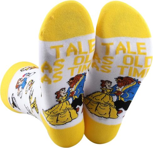 BWWKTOP Princess Socks Movie Fans Gift Tale As Old As Time Socks Beast & Princess Merch in Saudi Arabia