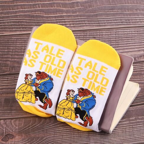 BWWKTOP Princess Socks Movie Fans Gift Tale As Old As Time Socks Beast & Princess Merch in Saudi Arabia
