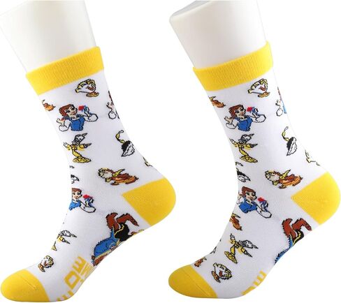 BWWKTOP Princess Socks Movie Fans Gift Tale As Old As Time Socks Beast & Princess Merch in Saudi Arabia