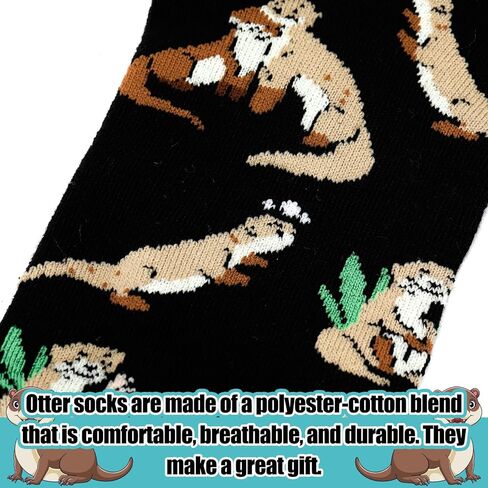 Janmercy 6 Pairs Valentine's Day Otter Socks Gift for Men Women Funny Animal Socks Gift Novelty Stocking Otter Gifts Stuffed for Animal Lover Athletic Sport Teens Birthday Party Favor in Saudi Arabia