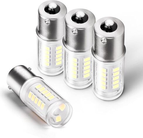 1156 BA15S LED Bulbs 12-24V, 1141 1003 7506 6000K Daylight White, Low Voltage Bayonet Single Contact, 5W 500LM Replacement For RV Landscape Interior Lights Camper Marine Boat Trailer Lights, 4Pack in Saudi Arabia