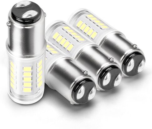 1156 BA15S LED Bulbs 12-24V, 1141 1003 7506 6000K Daylight White, Low Voltage Bayonet Single Contact, 5W 500LM Replacement For RV Landscape Interior Lights Camper Marine Boat Trailer Lights, 4Pack in Kuwait