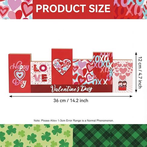 St. Patrick's Day Decorations for Home and Valentines Day Wooden Table Sign Wood Sign Tiered Tray Heart Ornament St. Patrick's Day Farmhouse Centerpieces Tabletop Gift Home Kitchen Party Decor in Saudi Arabia