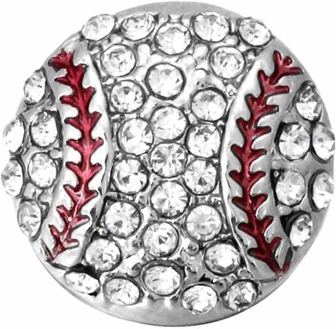 Baseball Snap Jewelry 18MM Ginger Charm Sports Team Ball Button Fits Customizable Necklaces, Bracelets, Keychains in Saudi Arabia