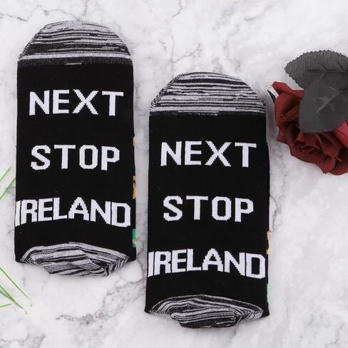 JXGZSO Ireland Trip Gift Next Stop Ireland Socks Ireland Travel Gift Ireland Themed Socks Ireland Symbols Souvenir Gift in Saudi Arabia