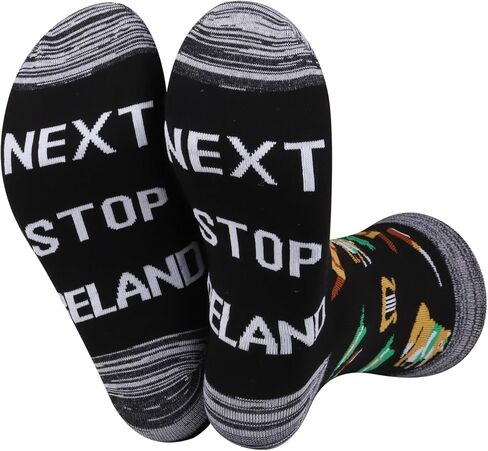 JXGZSO Ireland Trip Gift Next Stop Ireland Socks Ireland Travel Gift Ireland Themed Socks Ireland Symbols Souvenir Gift in Saudi Arabia