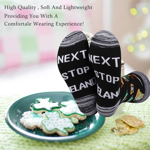JXGZSO Ireland Trip Gift Next Stop Ireland Socks Ireland Travel Gift Ireland Themed Socks Ireland Symbols Souvenir Gift in Saudi Arabia