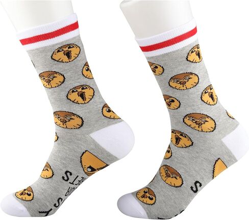 ZJXHPO Owl Cartoon Inspired Crew Sock Hooty Knows Your Secrets Novelty Sock Hooty Themed Gift Hooty Emotions Gift (US, Alpha, Medium, Regular, Regular, Hooty Sock) in Saudi Arabia