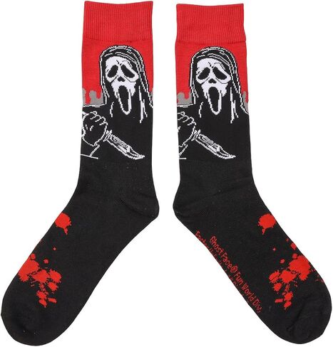 Bioworld Ghostface You Like Horror Movies? Character Art and Icons Men's 5-Pack Casual Crew Socks in Saudi Arabia