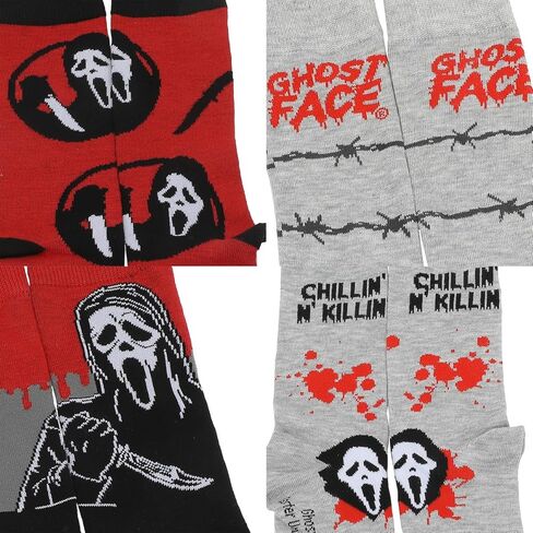 Bioworld Ghostface You Like Horror Movies? Character Art and Icons Men's 5-Pack Casual Crew Socks in Saudi Arabia