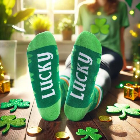 جوارب Vechog St. Patrick's Day للرجال والنساء - جوارب Lucky Green Shamrock in Kuwait