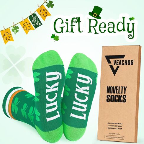 جوارب Vechog St. Patrick's Day للرجال والنساء - جوارب Lucky Green Shamrock in Kuwait