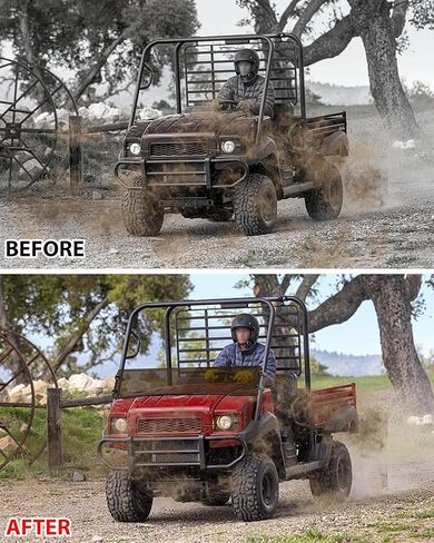 SAUTVS زجاج أمامي نصف أمامي داكن اللون لـ Kawasaki Mule 4000 4010، زجاج أمامي نصف بولي متين خفيف لملحقات Kawasaki Mule 4000 4010 2009-2026 in Saudi Arabia