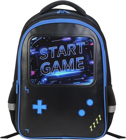 حقيبة ظهر مدرسية للأولاد Gamer Boys حقيبة كتب للأطفال والمراهقين في المدرسة الابتدائية المتوسطة، أشرطة قابلة للتعديل للأعمار من 6 إلى 18، 17 بوصة in Kuwait