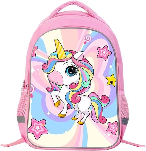 School Backpack for Girls Cute Cat Backpack for Kids School Bag for Elementary Preschool 17" Rainbow Bookbag for Toddler in Saudi Arabia