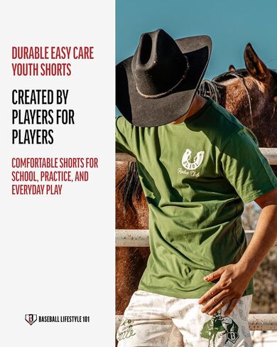 Baseball Lifestyle 101 Boy's Rodeo Club Mesh Shorts with Side Pockets and Elastic Waist, 5 in Inseam S-XL Sizes in Kuwait