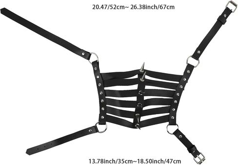 Studded Leather Mask Sexy Half Face Mouth Cover Hallow Rivet Mask Cosplay Costume Accessory for Women Men in Saudi Arabia