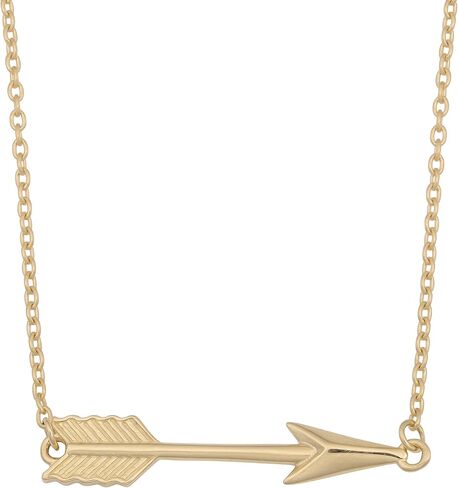 Kooljewelry 10k Yellow Gold Arrow Necklace (18 inch) in Saudi Arabia