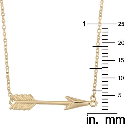 Kooljewelry 10k Yellow Gold Arrow Necklace (18 inch) in Saudi Arabia